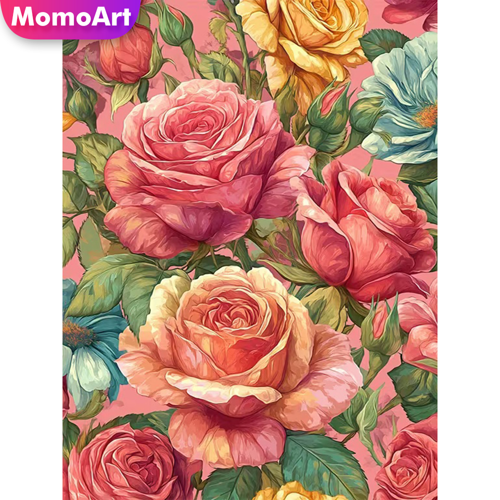 Momoart Full Drill Diamond Emb - Embroidery Rose Stitch ulasan dan harga