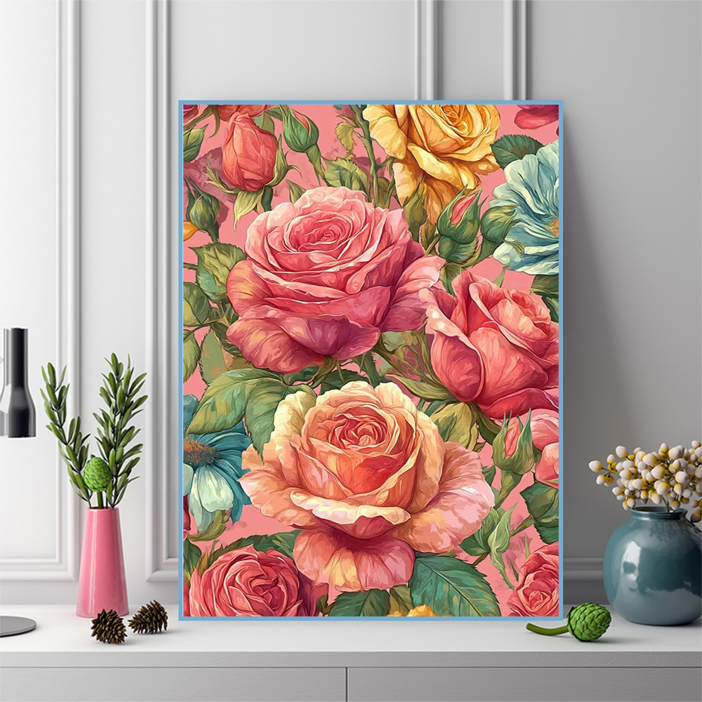 Momoart Full Drill Diamond Emb - Embroidery Rose Stitch ulasan dan harga