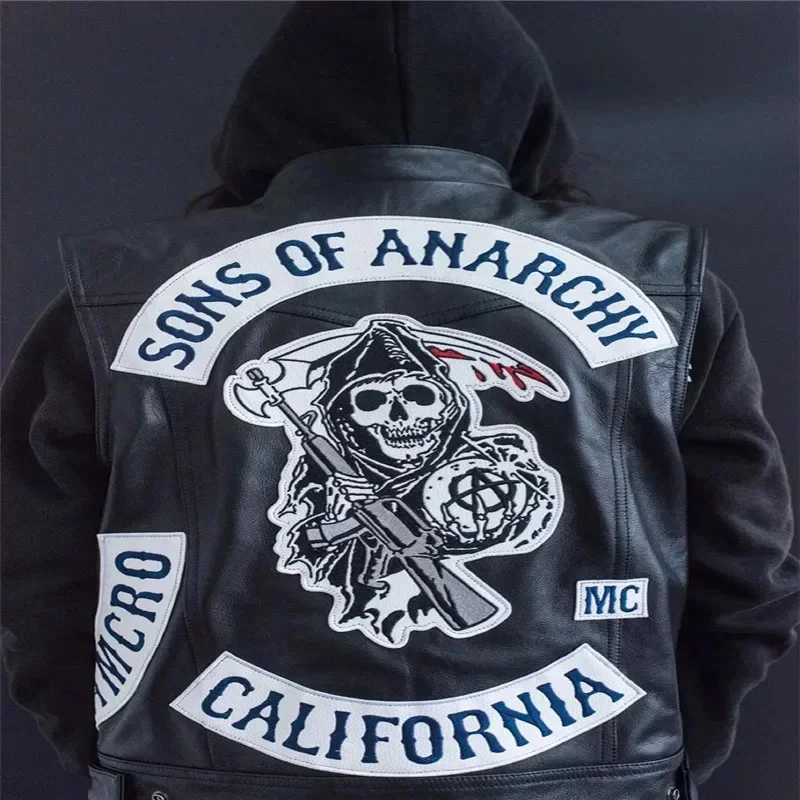 3.a;6\m/Leather Men Motorcycle - Embroidery Jacket ulasan dan harga