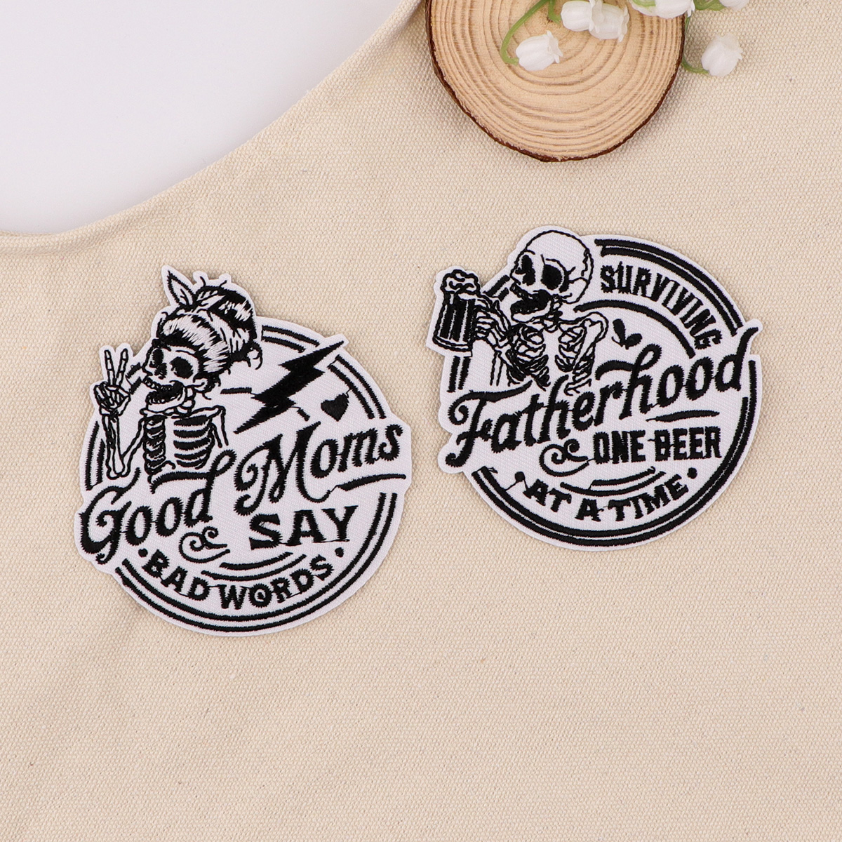 Skull Quotes Embroidery Patch  - Embroidery Quote ulasan dan harga