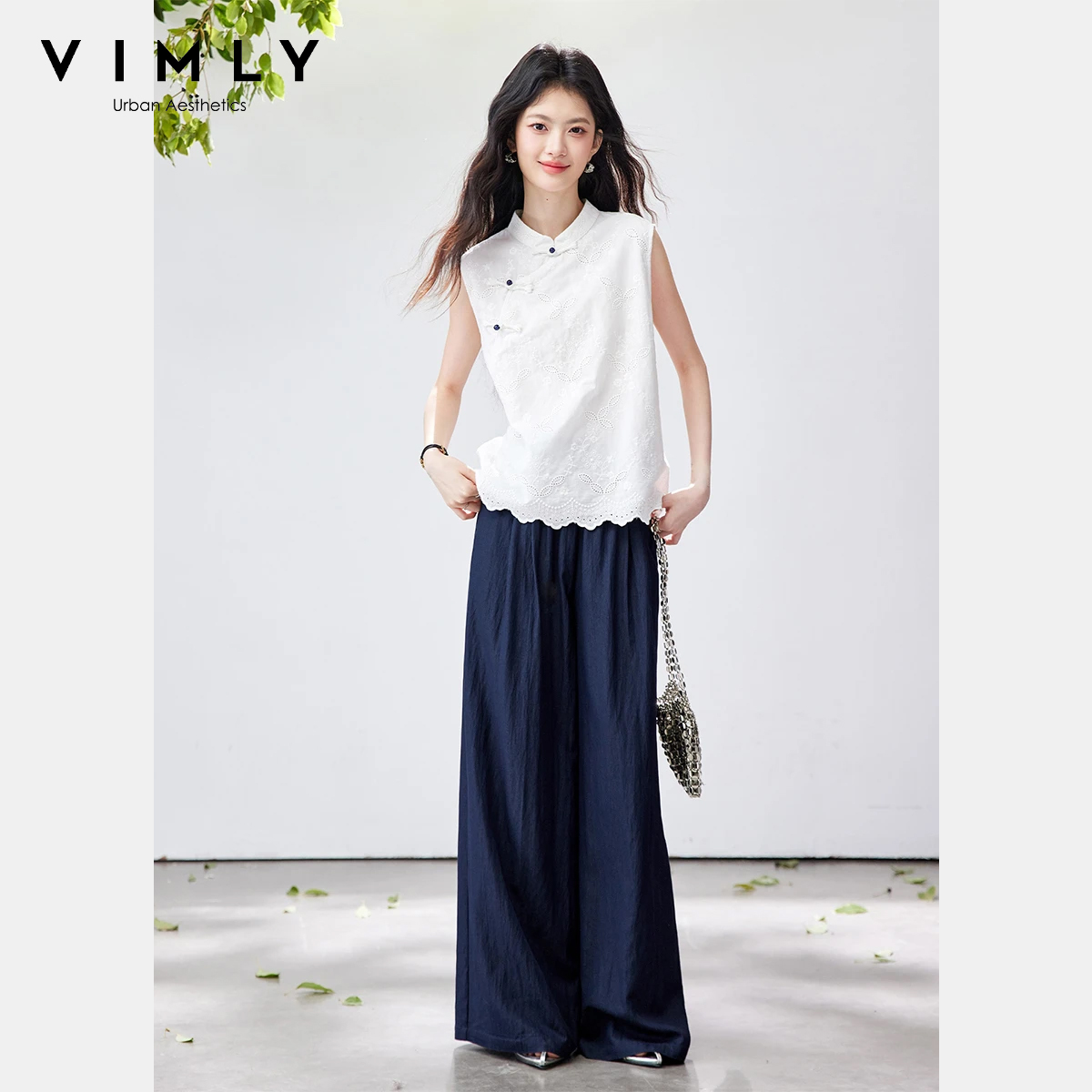 VIMLY Chinese Style Two Piece  - Embroidery Uniform ulasan dan harga