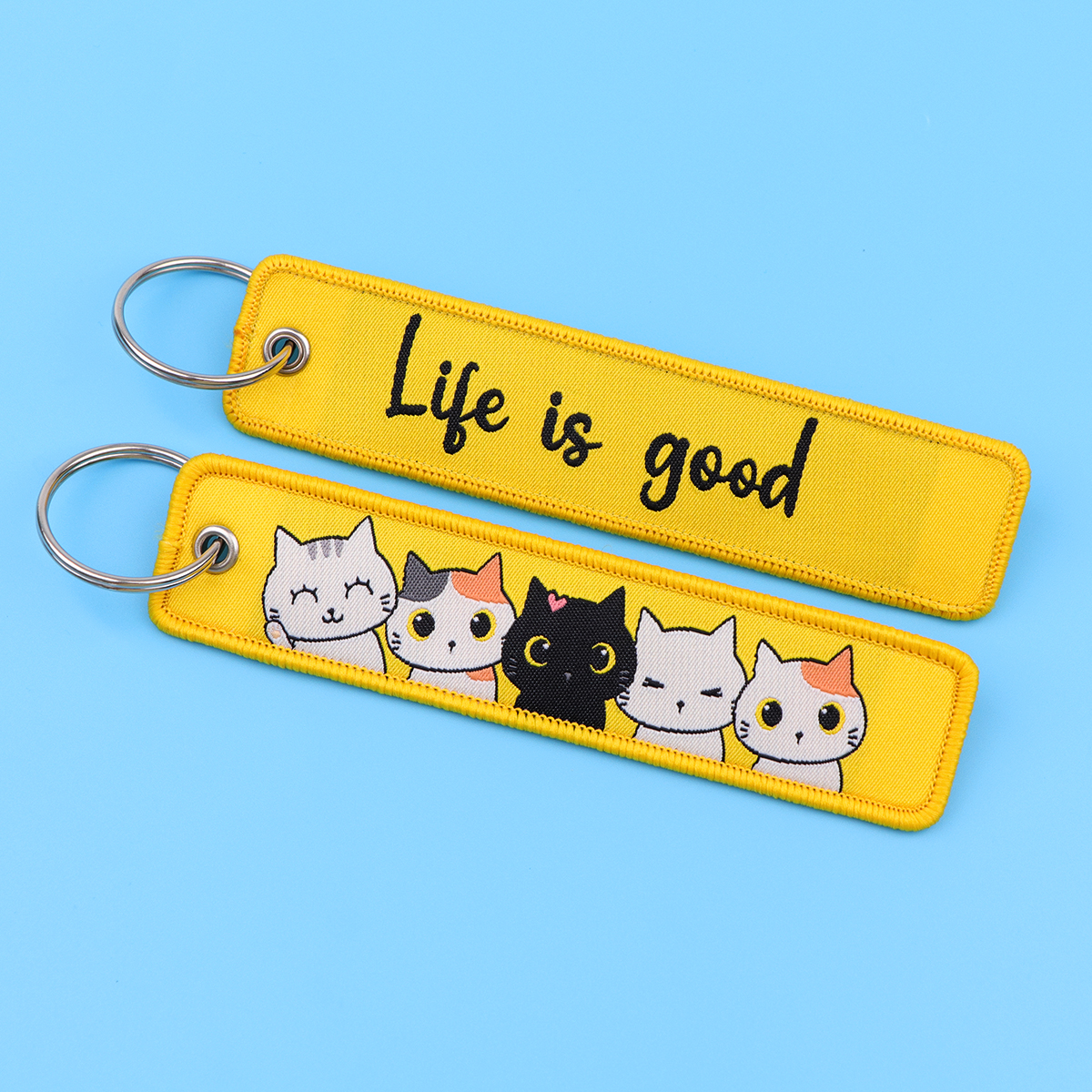 Cute Cat Embroidery Key Fobs C - Embroidery Quote ulasan dan harga
