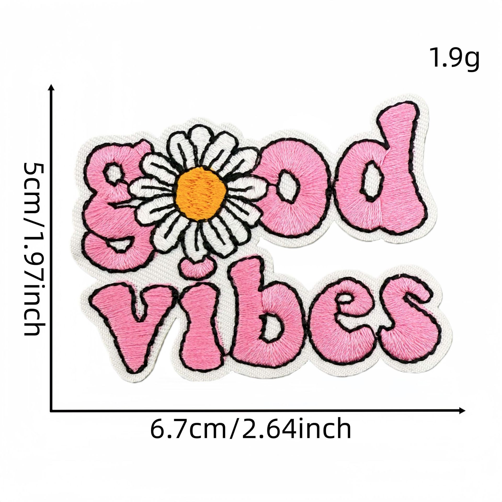 Pink Aesthetic Embroidery Patc - Embroidery Quote ulasan dan harga