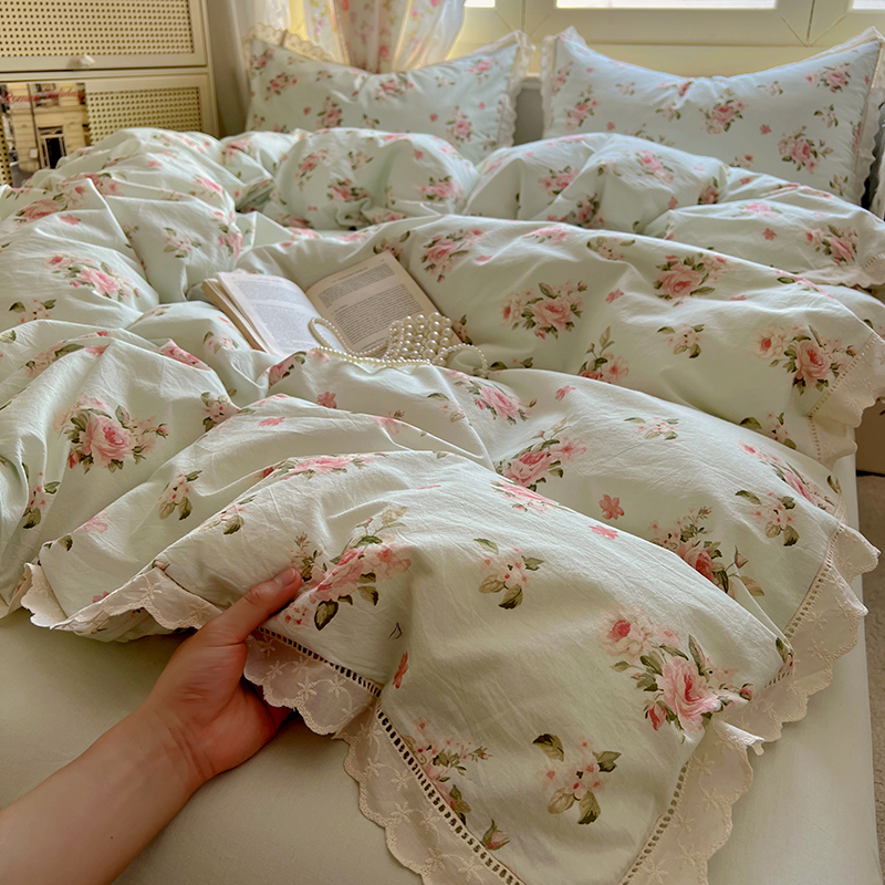 Washed Cotton Duvet Cover Sets - Embroidery Quilt Cover ulasan dan harga