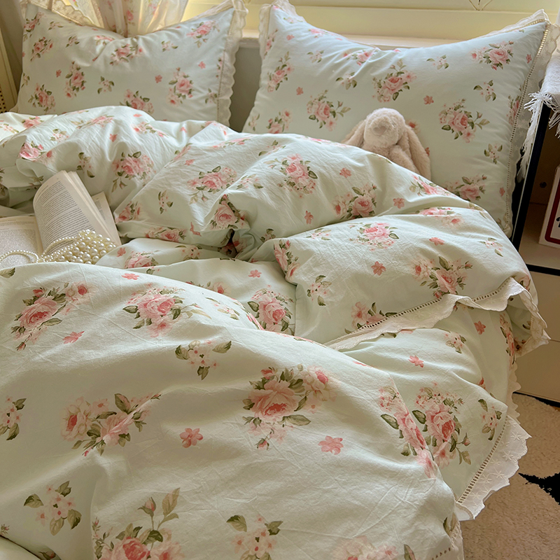 Washed Cotton Duvet Cover Sets - Embroidery Quilt Cover ulasan dan harga