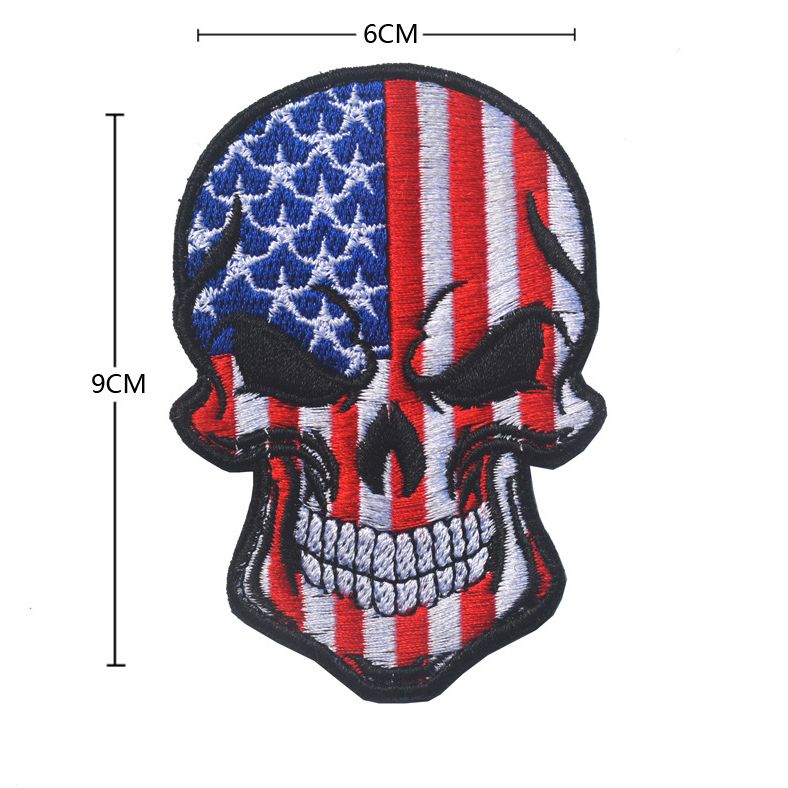 Skull Patch Russia USA France  - Embroidery Uk ulasan dan harga