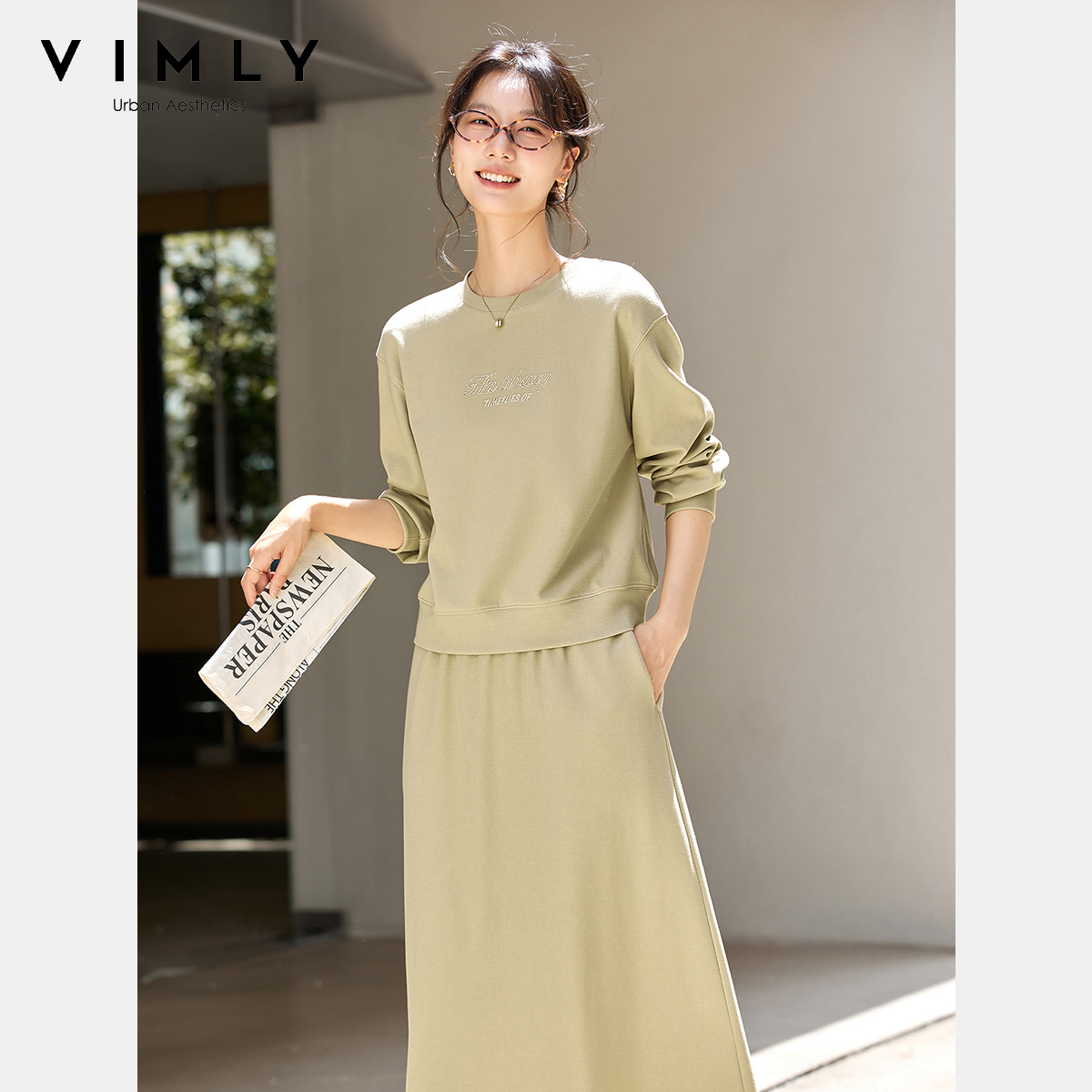 VIMLY 2 Piece Skirt Sets Woman - Embroidery Class ulasan dan harga
