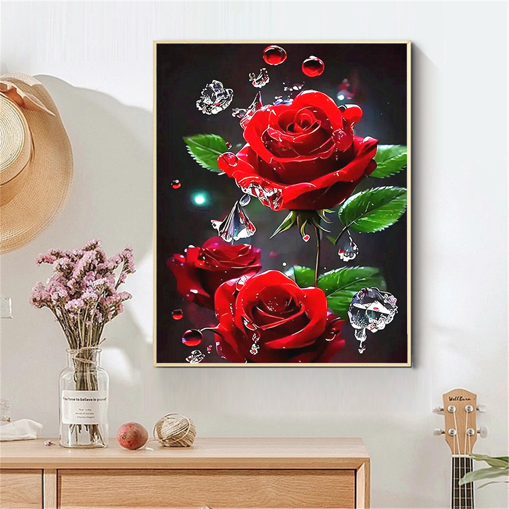 AZQSD Diamond Painting Full Dr - Embroidery Rose Stitch ulasan dan harga