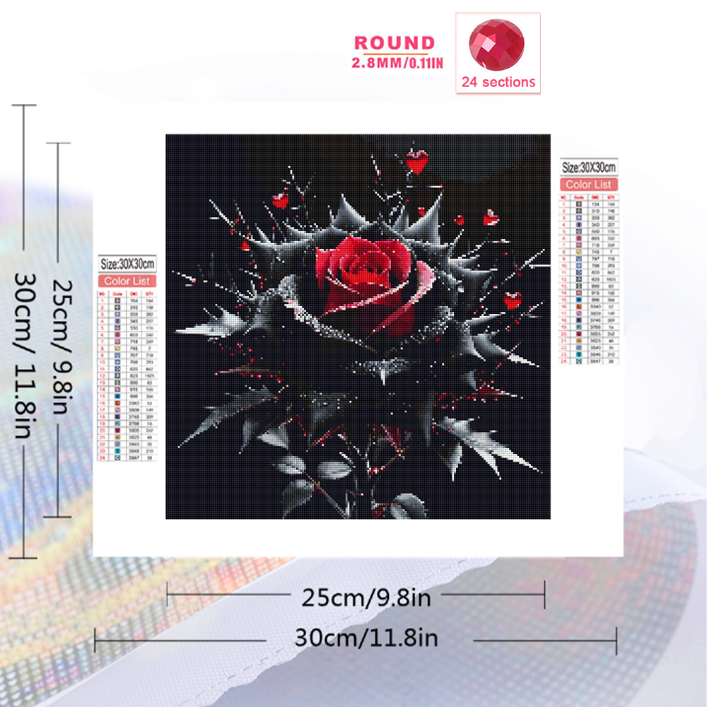 Evershine Diamond Painting Ros - Embroidery Rose Stitch ulasan dan harga