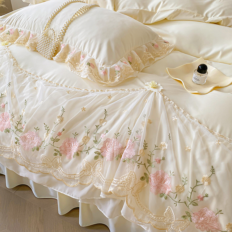 Lace Style Duvet Cover with Pi - Embroidery Quilt Cover ulasan dan harga