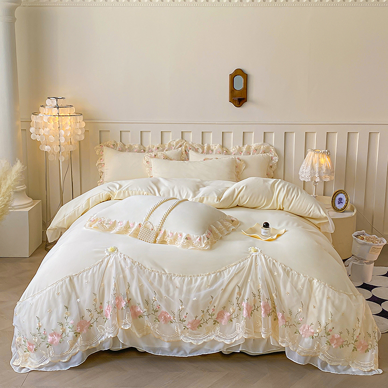 Lace Style Duvet Cover with Pi - Embroidery Quilt Cover ulasan dan harga