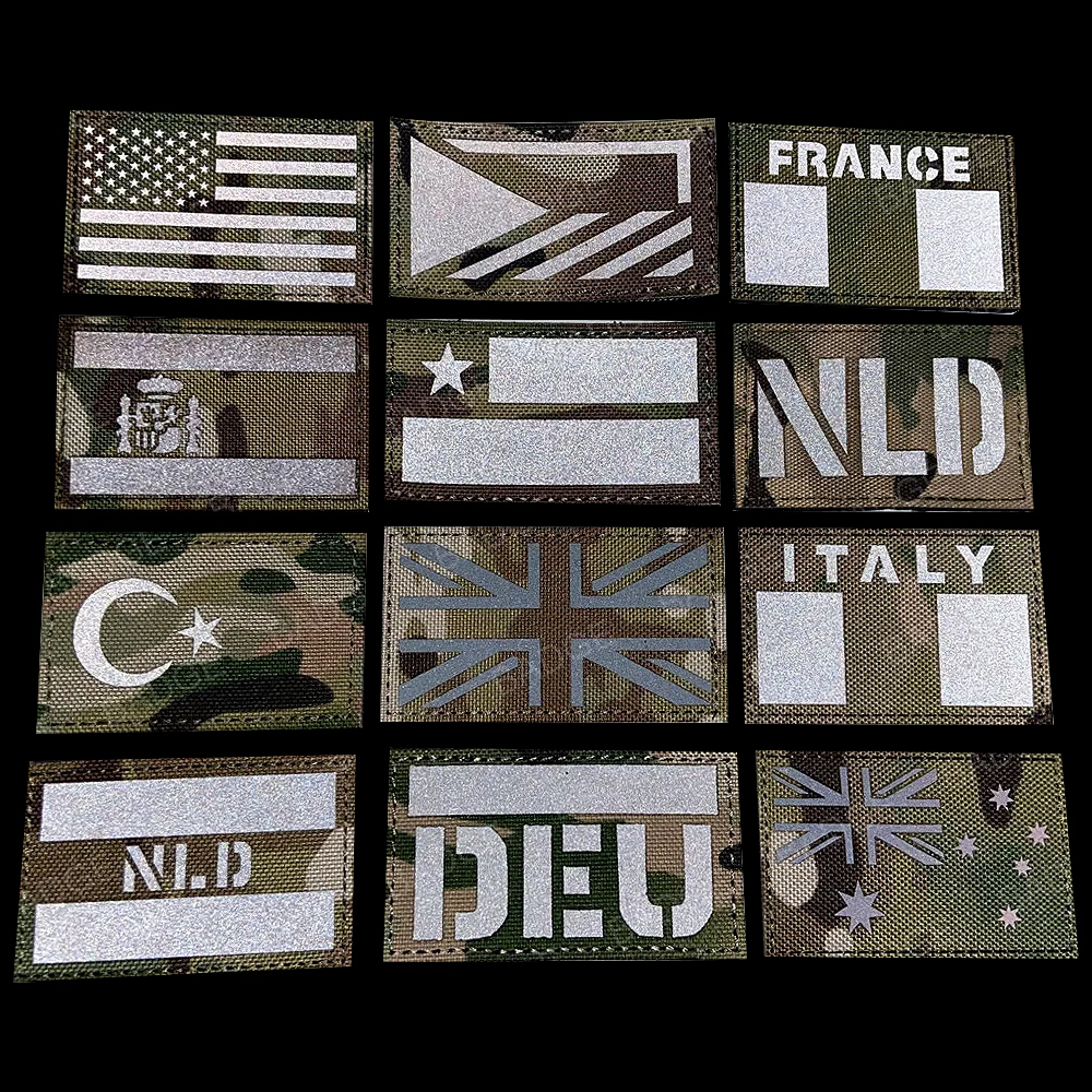 Camo Flag France Spain America - Embroidery Uk ulasan dan harga