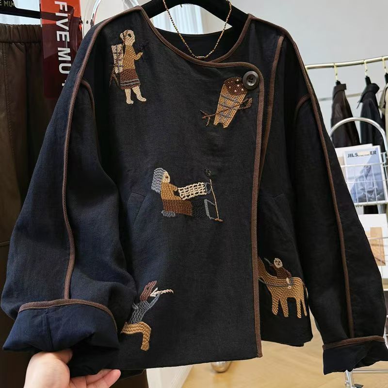 Heavy Embroidery Round Neck Sh - Embroidery Jacket ulasan dan harga