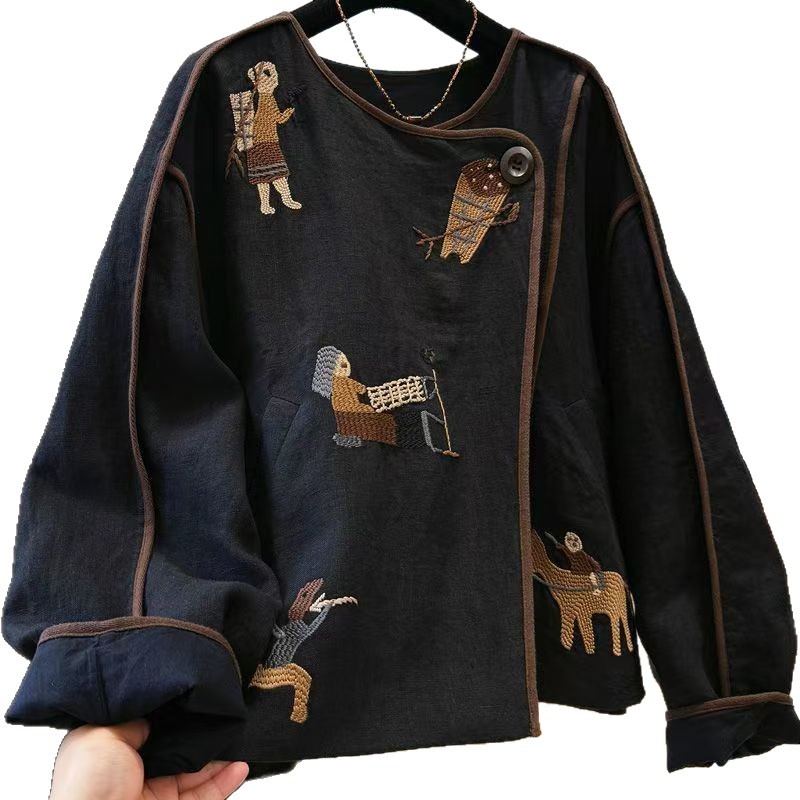 Heavy Embroidery Round Neck Sh - Embroidery Jacket ulasan dan harga